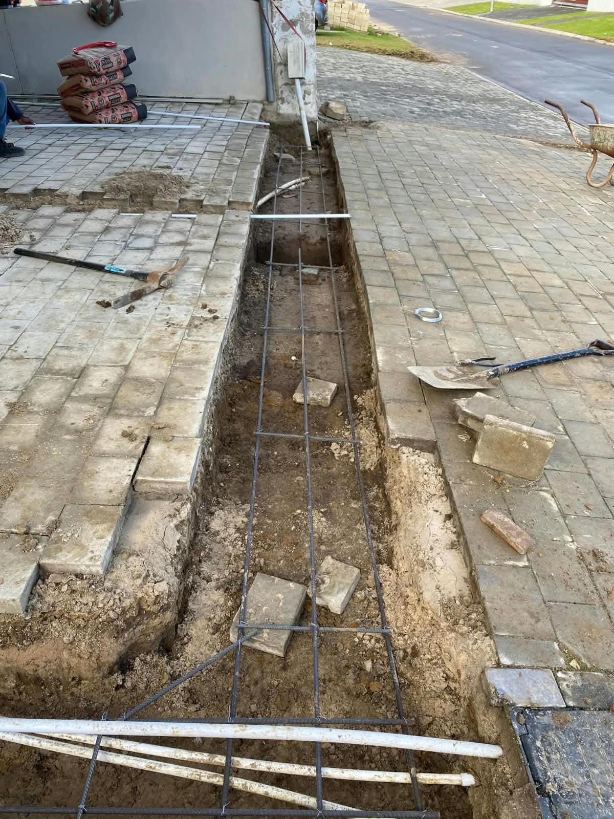 Foundation trenches set out on a new build